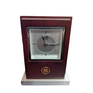 Benchmark Quartz Clock Desk Office GE logo Engraved 6 in tall 4.25 in wide
